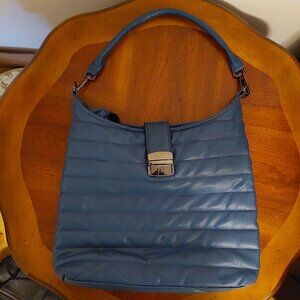 Think Royln Luxe Faux Leather Hobo The Harper Pearl Ocean Blue Purse Bag